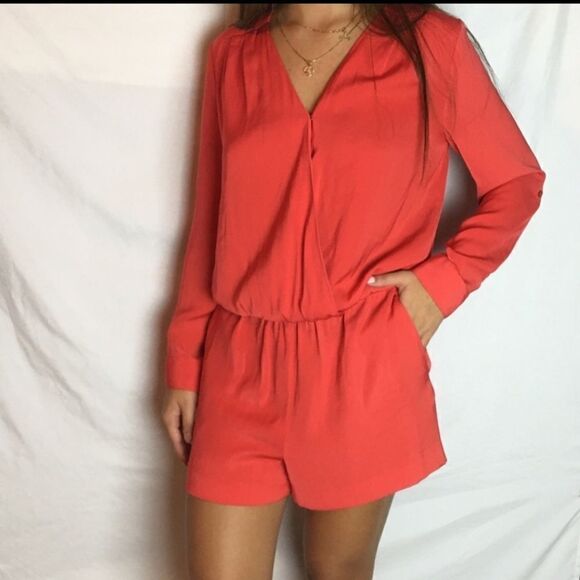 Trouve red surplice romper - Picture 1 of 7